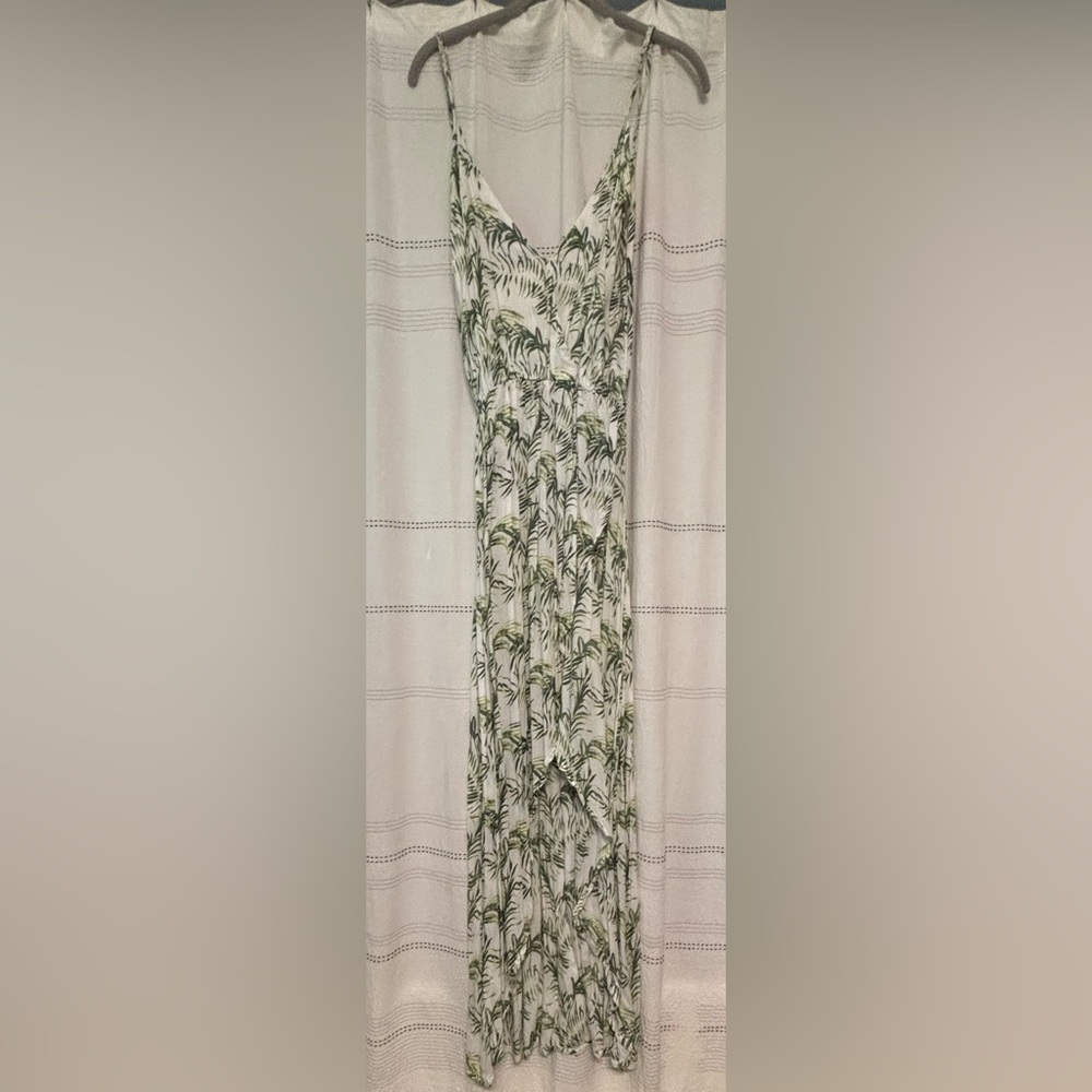 Tiare Hawaii Palm Print Asymmetric Maxi